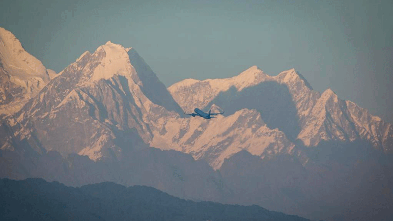 Mountain range seen from Kathmandu Valley