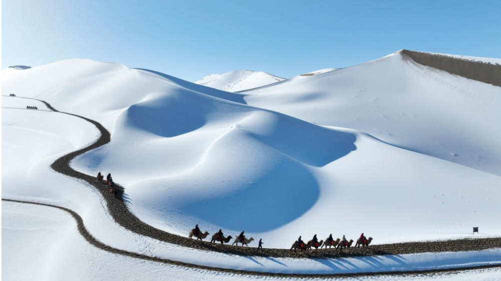 Snow scenery of Dunhuang in NW China