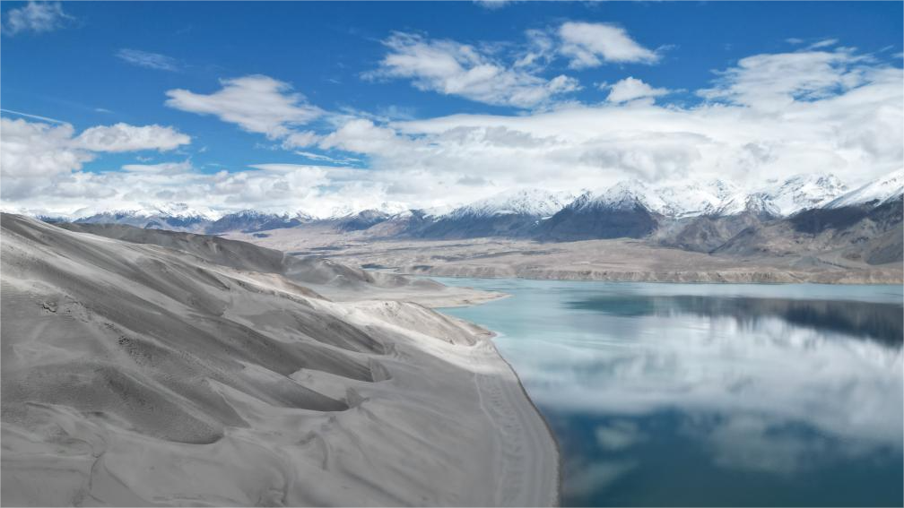 View of Baisha Lake scenic area in Akto County, NW China's Xinjiang