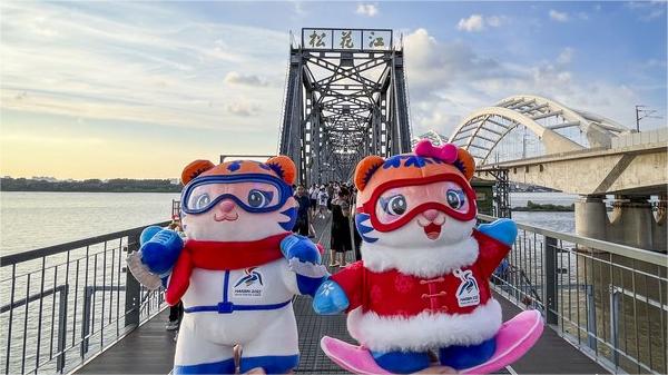 Mascots 'Binbin' and 'Nini' show you the beauty of ice city Harbin, NE China