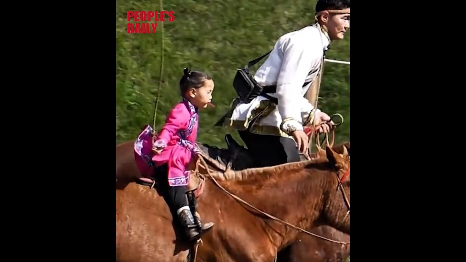 3-year-old girl demonstrates amazing riding skills